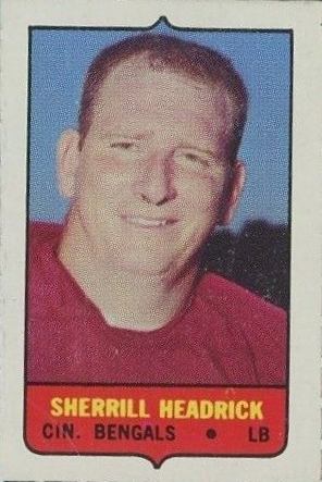 1969 Topps Four in One Single Sherrill Headrick # Football Card