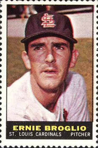 1964 Bazooka Stamps Ernie Broglio # Baseball Card