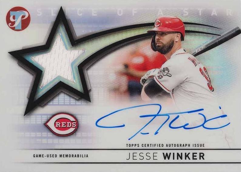 2022 Topps Pristine Slice of A Star Autograph Relics Jesse Winker #SSARJW Baseball Card