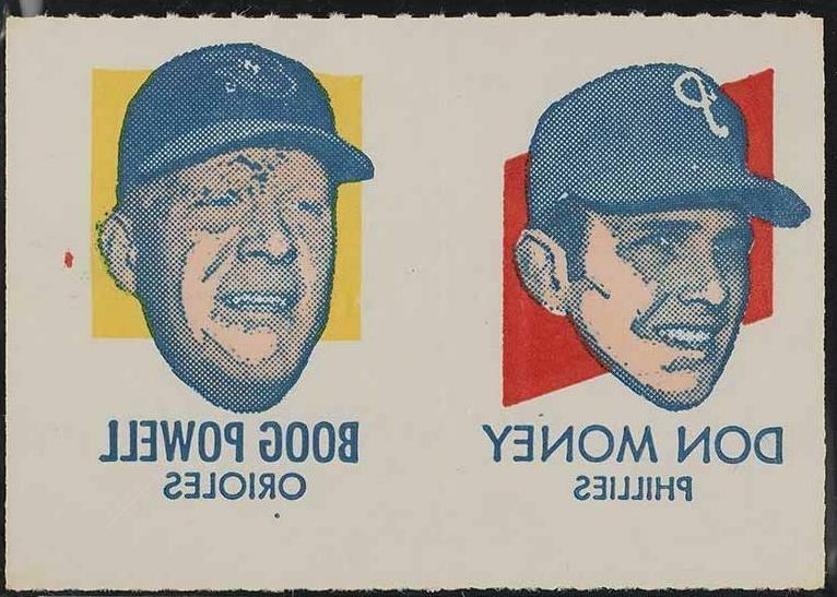 1971 Topps Tattoos Perforated Panel Powell/Money # Baseball Card