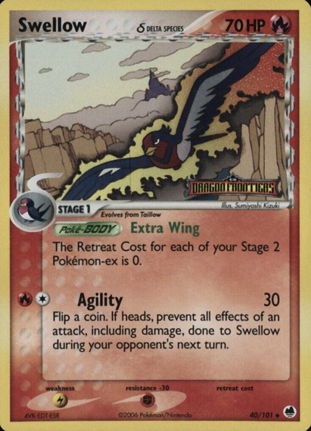 2006 Pokemon EX Dragon Frontiers Swellow-Reverse Foil #40 TCG Card