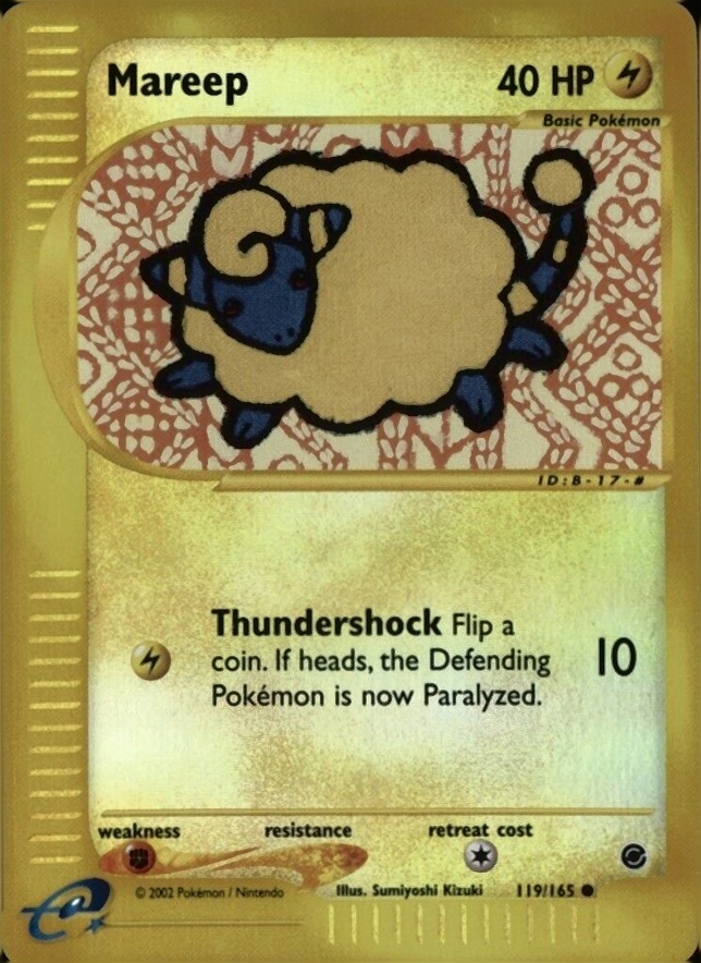 2002 Pokemon Expedition Mareep-Reverse Foil #119 TCG Card