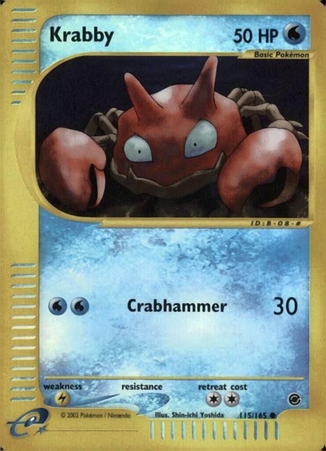 2002 Pokemon Expedition Krabby-Reverse Foil #115 TCG Card