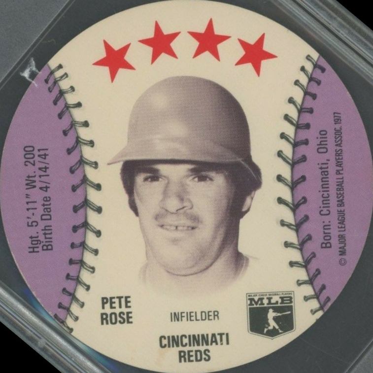 1977 Detroit Caesars Discs Pete Rose # Baseball Card
