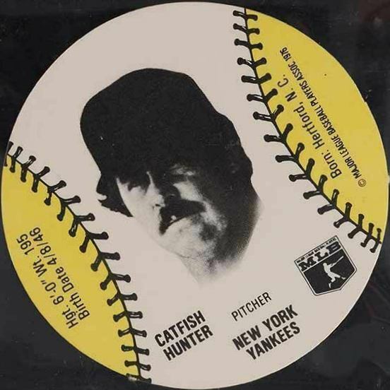 1976 Wiffle Ball Discs Hand Cut Jim Hunter # Baseball Card