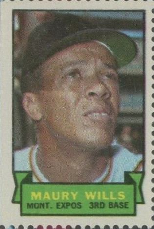 1969 Topps Stamps Maury Wills # Baseball Card