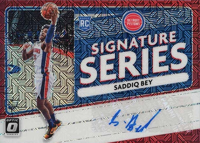 2020 Panini Donruss Optic Signature Series Saddiq Bey #SSSBY Basketball Card