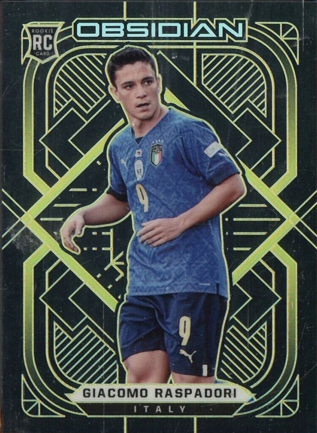 2021 Panini Obsidian Giacomo Raspadori #96 Soccer Card