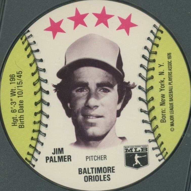 1976 Towne Club Discs Jim Palmer # Baseball Card