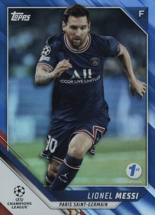 2021 Topps UEFA Champions League 1st Edition Lionel Messi #10 Soccer Card