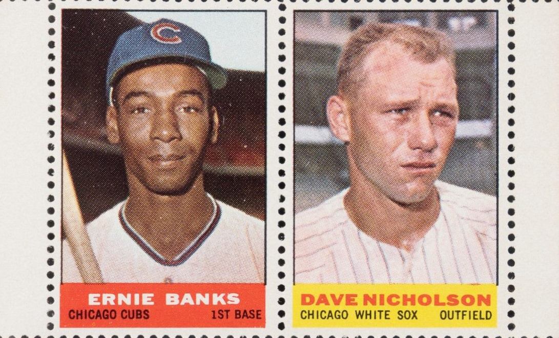 1964 Bazooka Stamps Dave Nicholson/Ernie Banks # Baseball Card