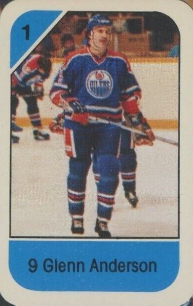 1982 Post Cereal Glenn Anderson #9and Hockey Card