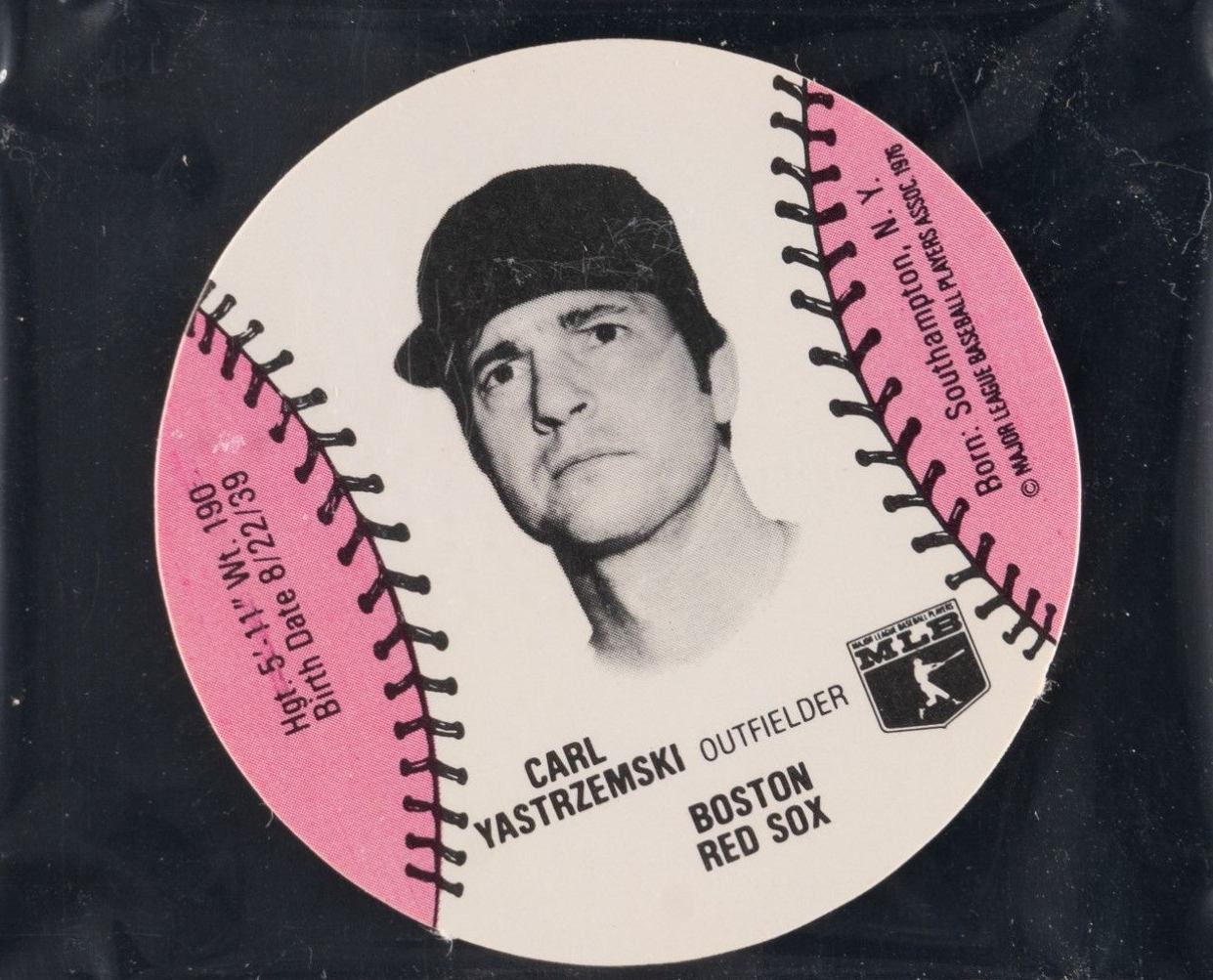 1976 Wiffle Ball Discs Hand Cut Carl Yastrzemski # Baseball Card