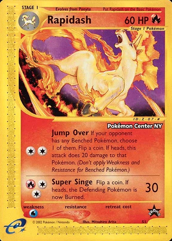 2002 Pokemon Game Promo Rapidash #51 TCG Card