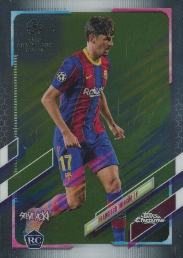 2020 Topps Chrome X Steve Aoki UEFA Champions League Neon Future Francisco Trincao #4 Soccer Card