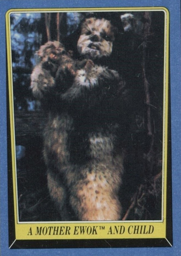 1983 Star Wars Return of the Jedi A Mother Ewok and Child #182 Non-Sports Card