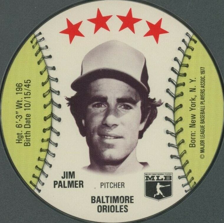1977 Chilly Willee Discs  Jim Palmer # Baseball Card