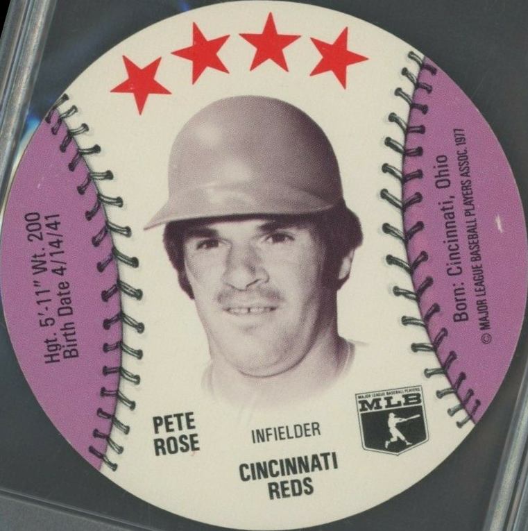 1977 Chilly Willee Discs  Pete Rose # Baseball Card