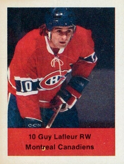 1974 NHL Action Stamps Guy LaFleur #83 Hockey Card