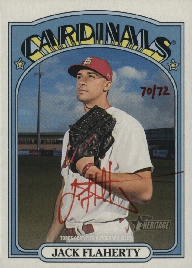 2021 Topps Heritage Real One Autographs Jack Flaherty #JF Baseball Card