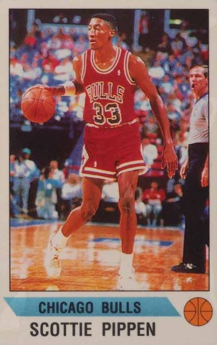 1990 Panini Sticker Scottie Pippen #93 Basketball Card