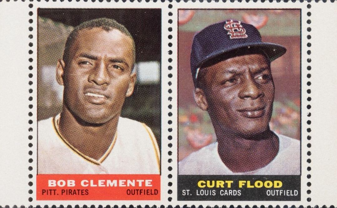 1964 Bazooka Stamps Roberto Clemente/Curt Flood # Baseball Card