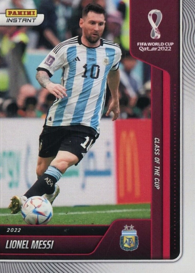 2022 Panini Instant FIFA World Cup Qatar Lionel Messi #1 Soccer Card