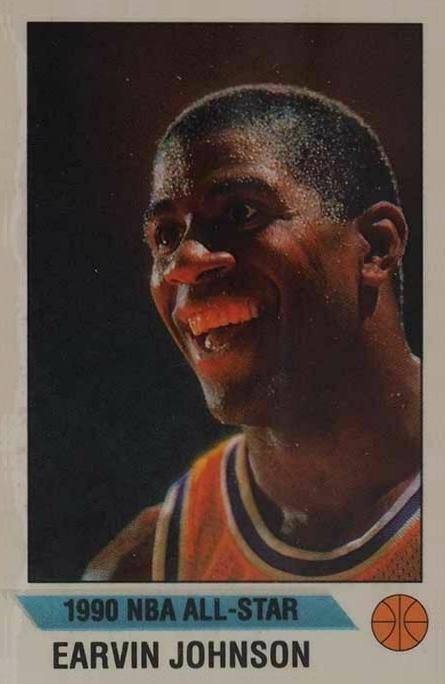 1990 Panini Sticker Magic Johnson #B Basketball Card