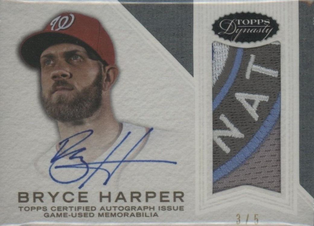 2016 Topps Dynasty Autograph Patches Bryce Harper #APBH8 Baseball Card