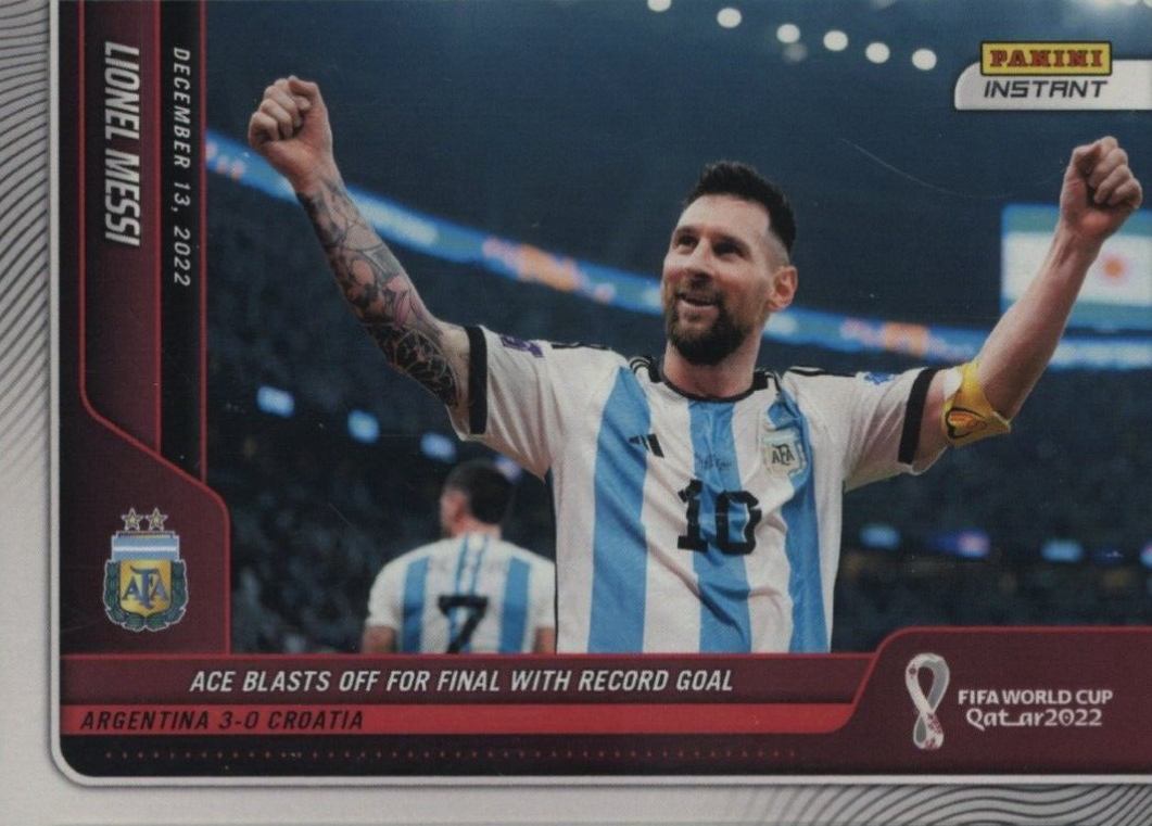 2022 Panini Instant FIFA World Cup Qatar Lionel Messi #108 Soccer Card