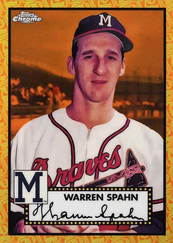 2021 Topps Chrome Platinum Anniversary Warren Spahn #671 Baseball Card