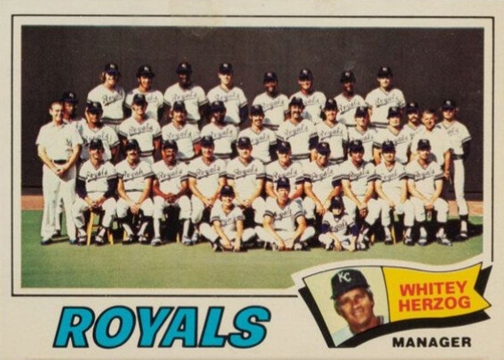 1977 Topps Team Checklist Sheet-Hand Cut Kansas City Royals Team #371 Baseball Card