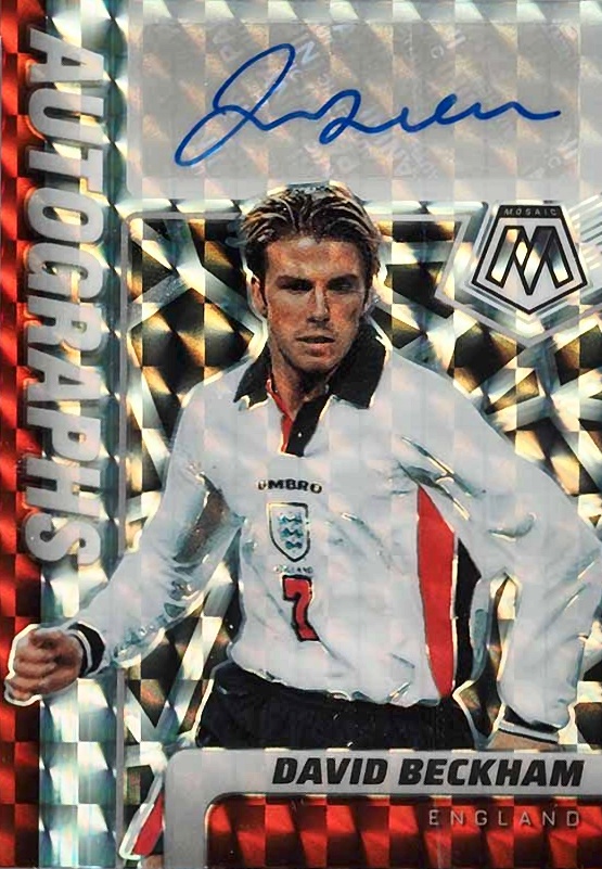 2021 Panini Mosaic FIFA Road to World Cup Autographs Mosaic David Beckham #DBE Soccer Card