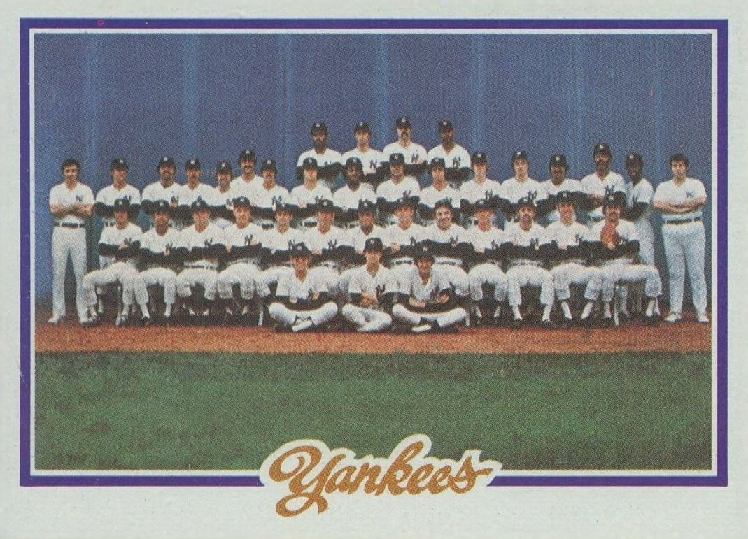 1978 Topps Team Checklist Sheet-Hand-Cut New York Yankees Team #282 Baseball Card