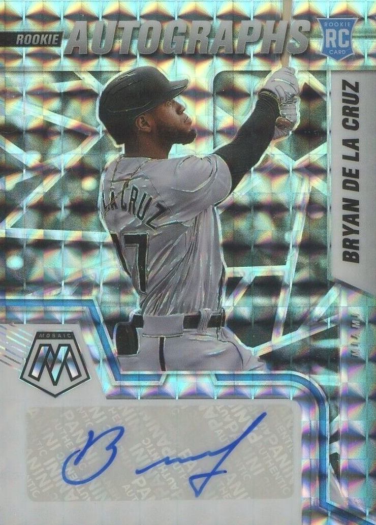 2022 Panini Mosaic Rookie Autographs Bryan de La Cruz #RAMBC Baseball Card