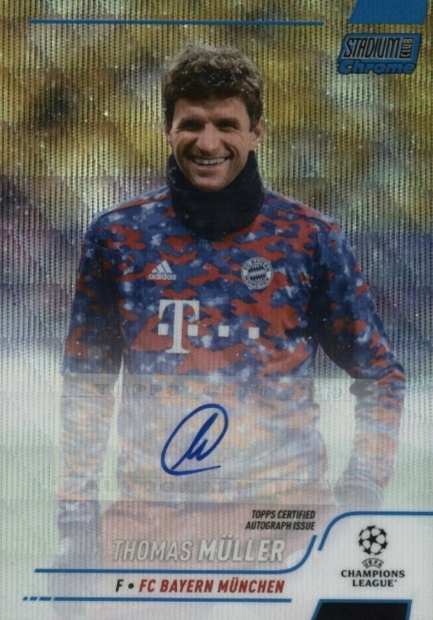 2021 Topps Stadium Club Chrome UEFA Champions League Chrome Autographs Thomas Muller #TM Soccer Card