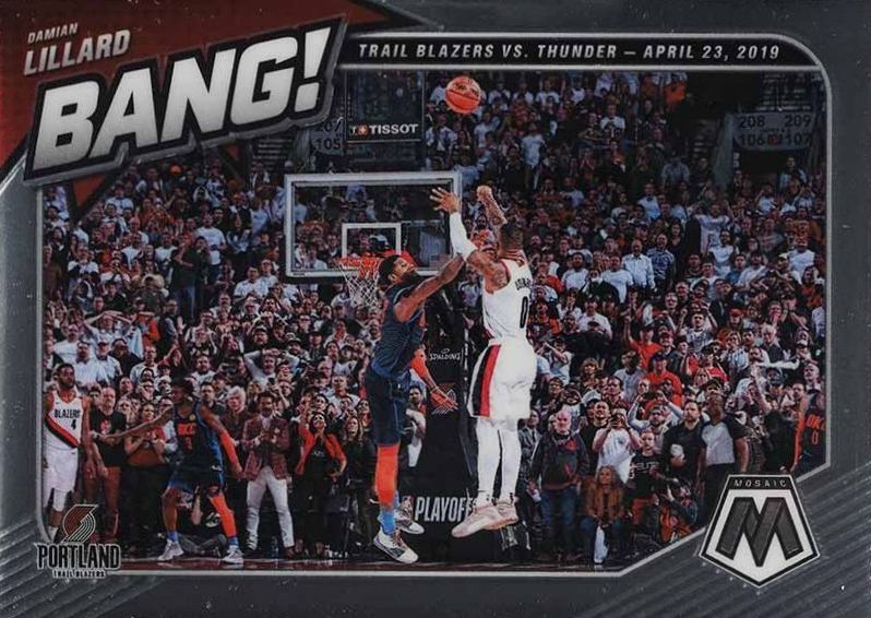 2020 Panini Mosaic Bang! Damian Lillard #3 Basketball Card
