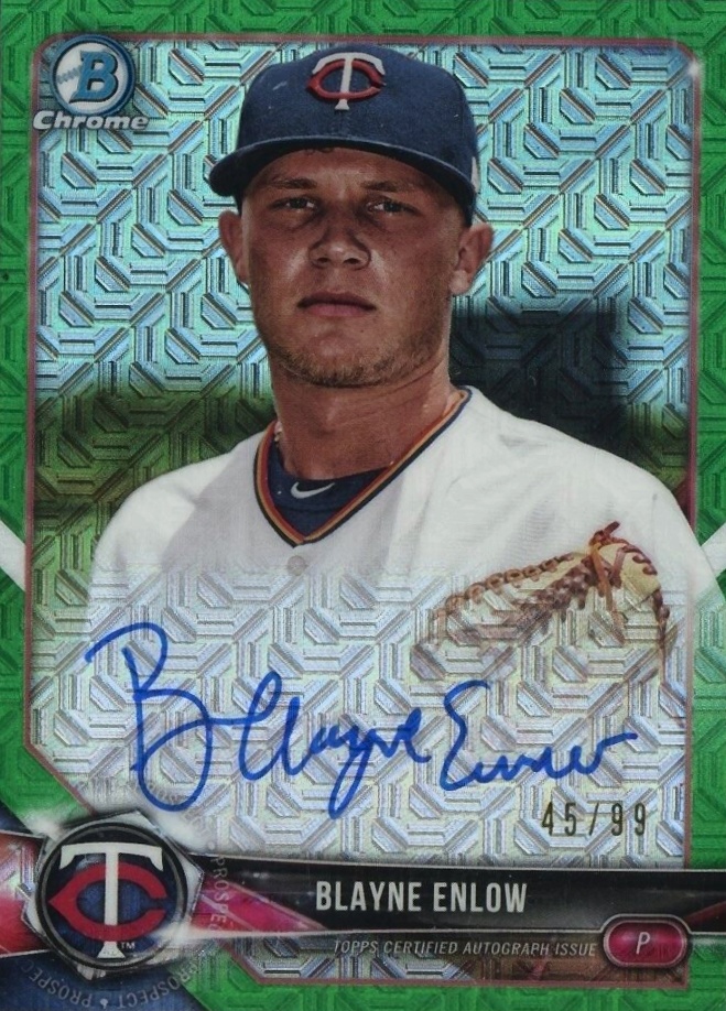 2018 Bowman Mega Box Chrome Mega Autographs Blayne Enlow #BE Baseball Card