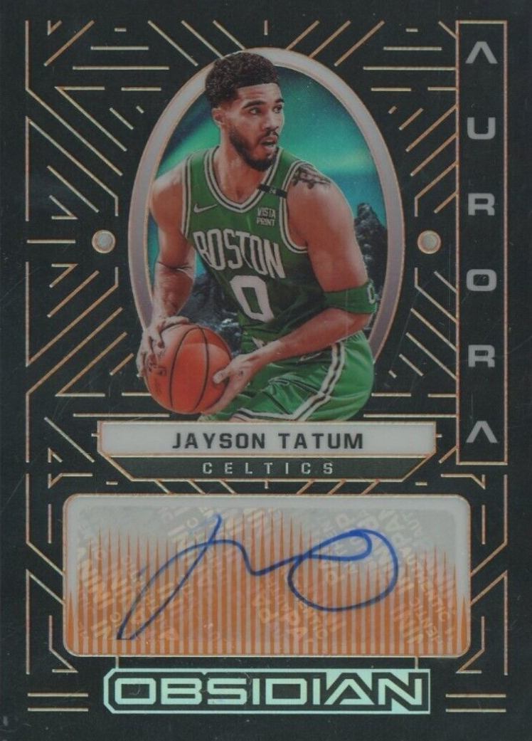 2021 Panini Obsidian Aurora Autographs Jayson Tatum #AURJTA Basketball Card