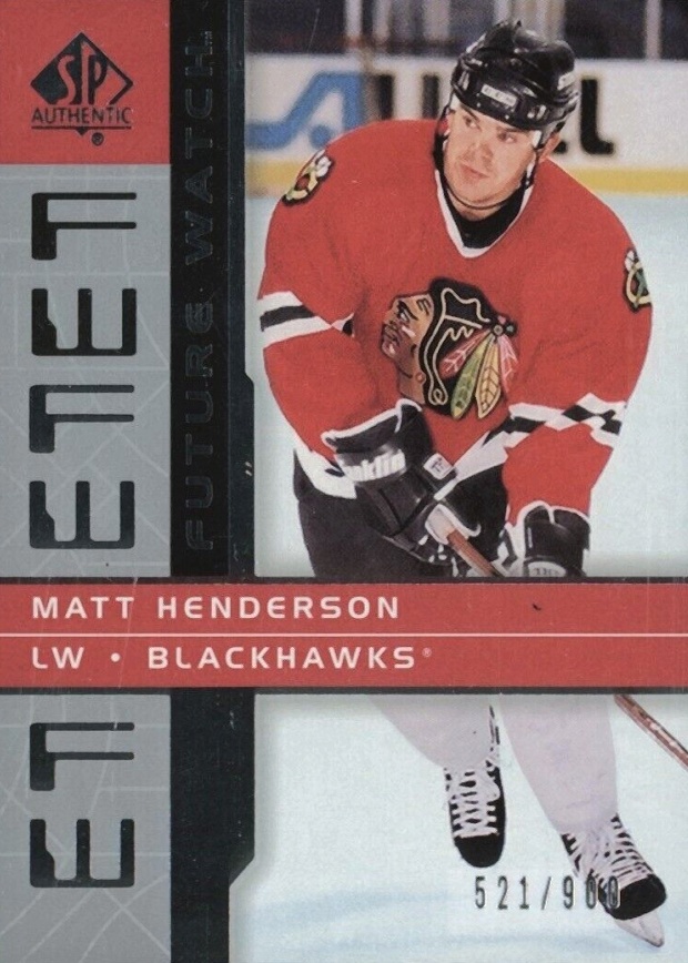 2002 SP Authentic Matt Henderson #140 Hockey Card