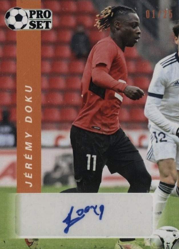 2022 Leaf Pro Set Autographs Jeremy Doku #PS-JD1 Soccer Card