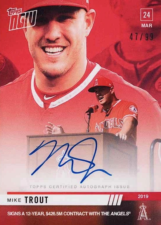 2019 Topps Now Mike Trout #10A Baseball Card