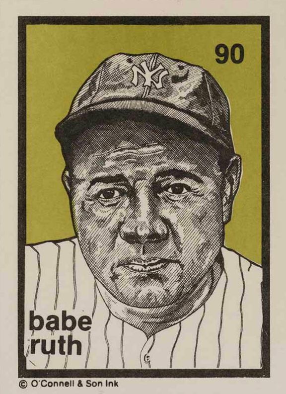 1984 O'Connell & Son Ink Mini Prints Babe Ruth #90 Baseball Card