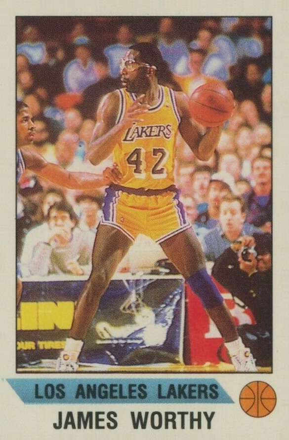 1990 Panini Sticker James Worthy #5 Basketball Card