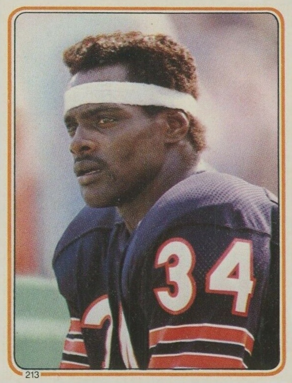 1983 Topps Stickers Walter Payton #213 Football Card