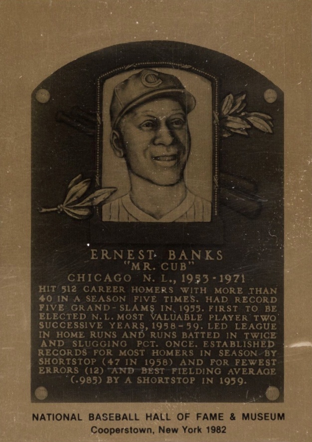 1981 Hall of Fame Metallic Plaque Cards Ernie Banks # Baseball Card
