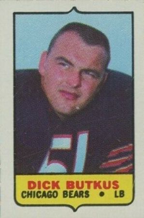 1969 Topps Four in One Single Dick Butkus # Football Card