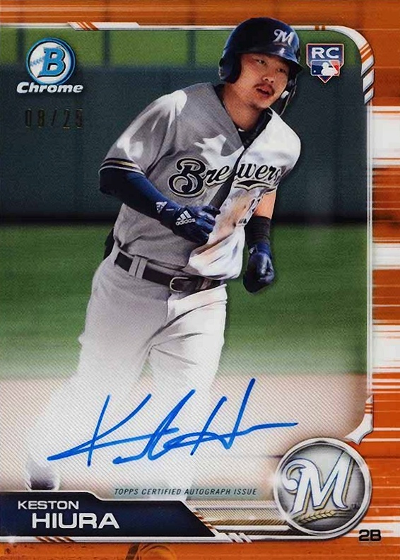 2019 Bowman Chrome Rookie Autographs Keston Hiura #CRAKH Baseball Card
