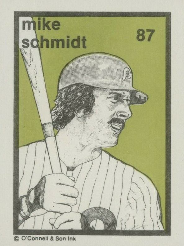 1984 O'Connell & Son Ink Mini Prints Mike Schmidt #87 Baseball Card