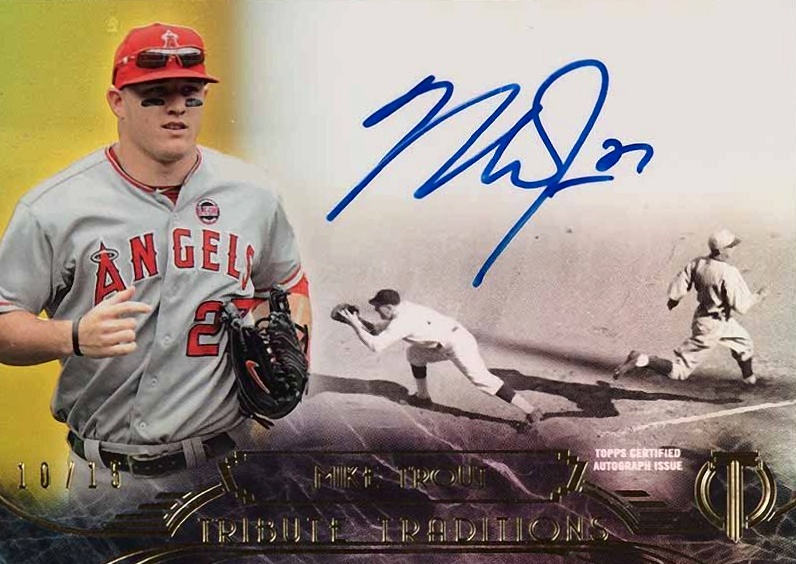 2014 Topps Tribute Traditions Autographs Mike Trout #TT-MT Baseball Card